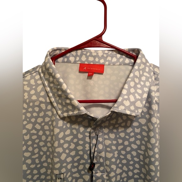 Redvanly Men's Gray Patterned Polo Shirt. Athletic Luxury. Size XXL. NWT - Picture 2 of 11